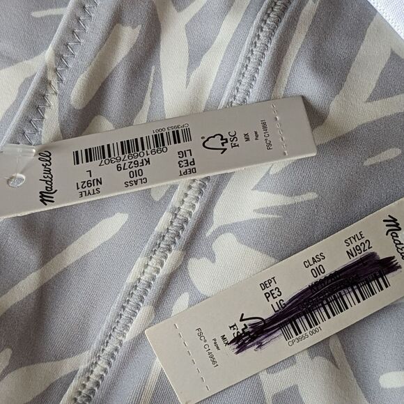 Madewell Reversible Bikini Set Abstract Flora Sz L NWT High Waist Beach Pool - Picture 15 of 16